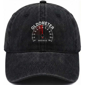 Funny 60th Birthday Washed Cotton Baseball Cap Oldometer Odometer 60 Year Old Joke TS10 Print Your Wear