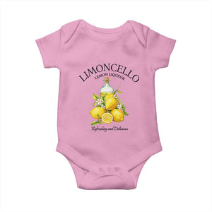 Vintage Limoncello Lemon Liqueur Baby Onesie Italian Summer Letter Fruit Printed Graphic TS10 Light Pink Print Your Wear