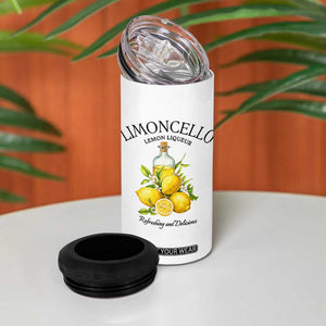 Vintage Limoncello Lemon Liqueur 4 in 1 Can Cooler Tumbler Italian Summer Letter Fruit Printed Graphic TS10 Print Your Wear