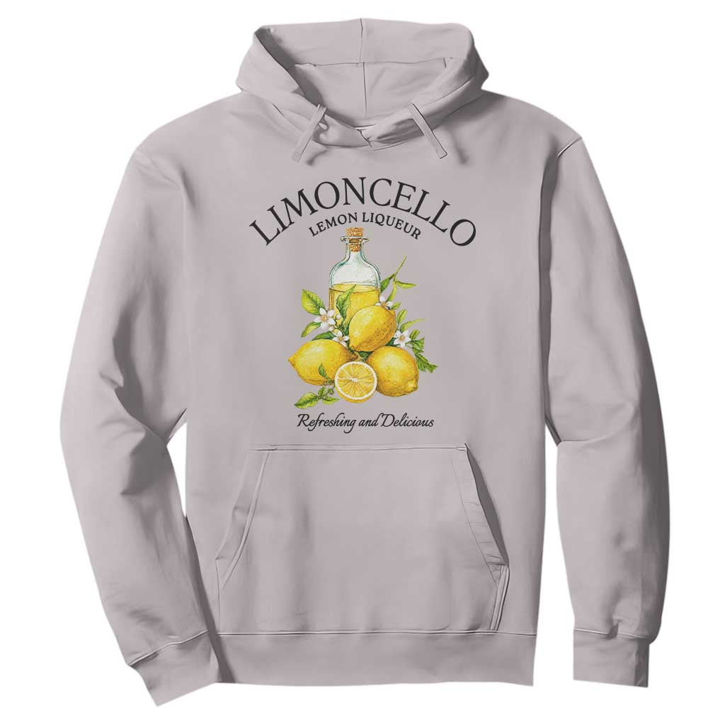 Vintage Limoncello Lemon Liqueur Hoodie Italian Summer Letter Fruit Printed Graphic TS10 Ice Gray Print Your Wear