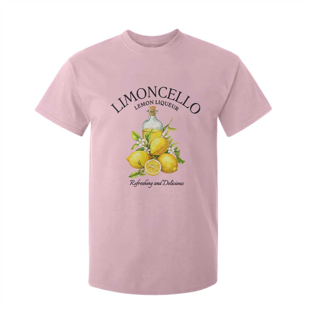 Vintage Limoncello Lemon Liqueur T Shirt For Kid Italian Summer Letter Fruit Printed Graphic TS10 Light Pink Print Your Wear
