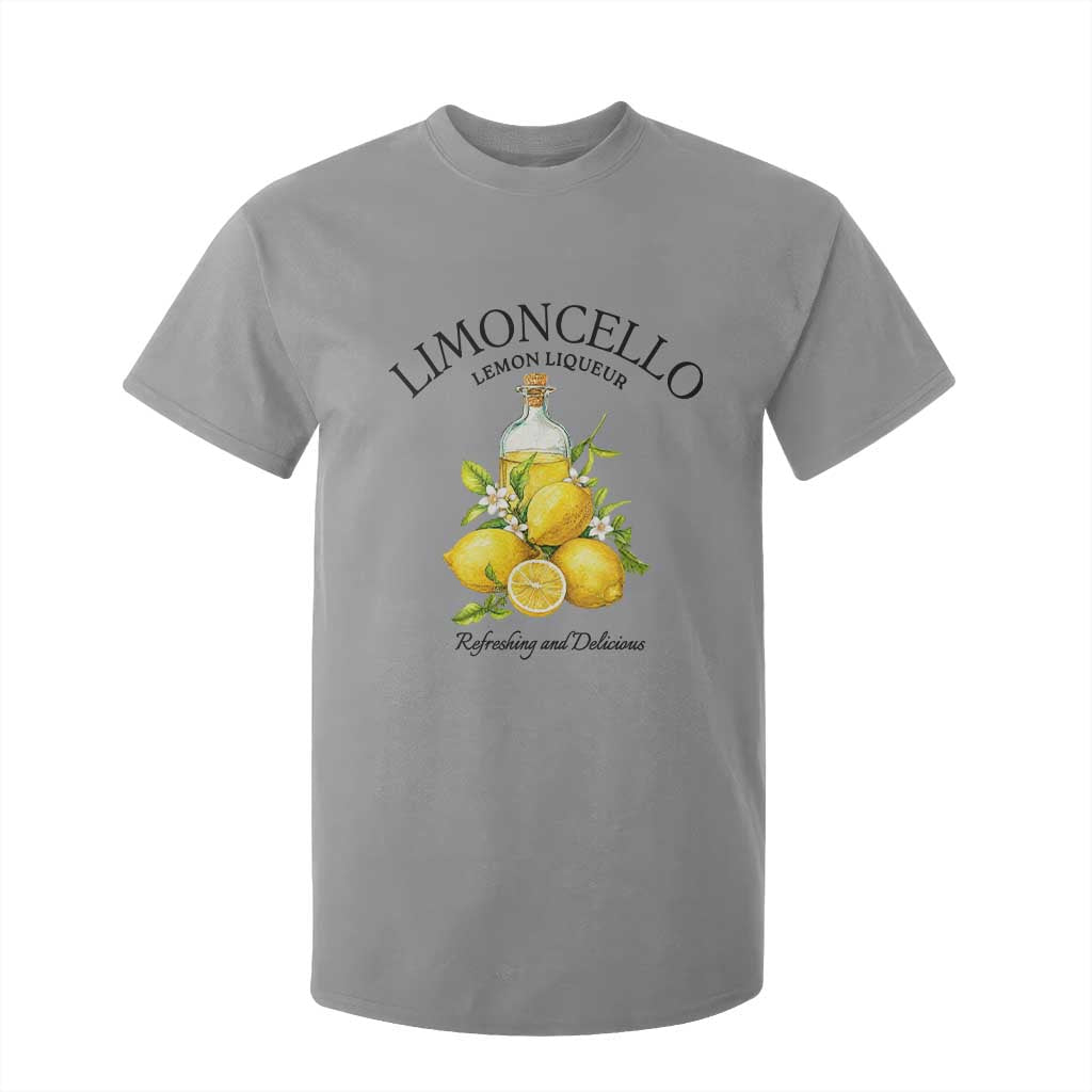 Vintage Limoncello Lemon Liqueur T Shirt For Kid Italian Summer Letter Fruit Printed Graphic TS10 Sport Gray Print Your Wear