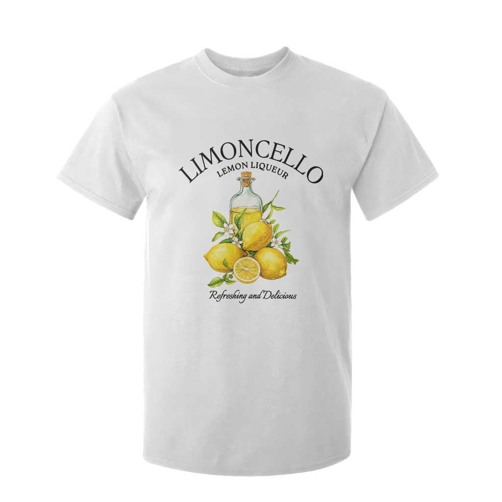 Vintage Limoncello Lemon Liqueur T Shirt For Kid Italian Summer Letter Fruit Printed Graphic TS10 White Print Your Wear