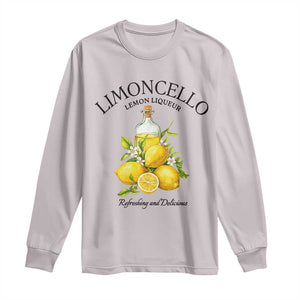 Vintage Limoncello Lemon Liqueur Long Sleeve Shirt Italian Summer Letter Fruit Printed Graphic TS10 Ice Gray Print Your Wear