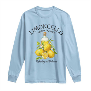 Vintage Limoncello Lemon Liqueur Long Sleeve Shirt Italian Summer Letter Fruit Printed Graphic TS10 Light Blue Print Your Wear