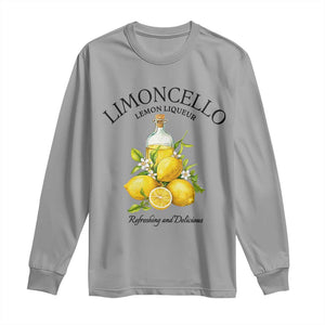 Vintage Limoncello Lemon Liqueur Long Sleeve Shirt Italian Summer Letter Fruit Printed Graphic TS10 Sport Gray Print Your Wear