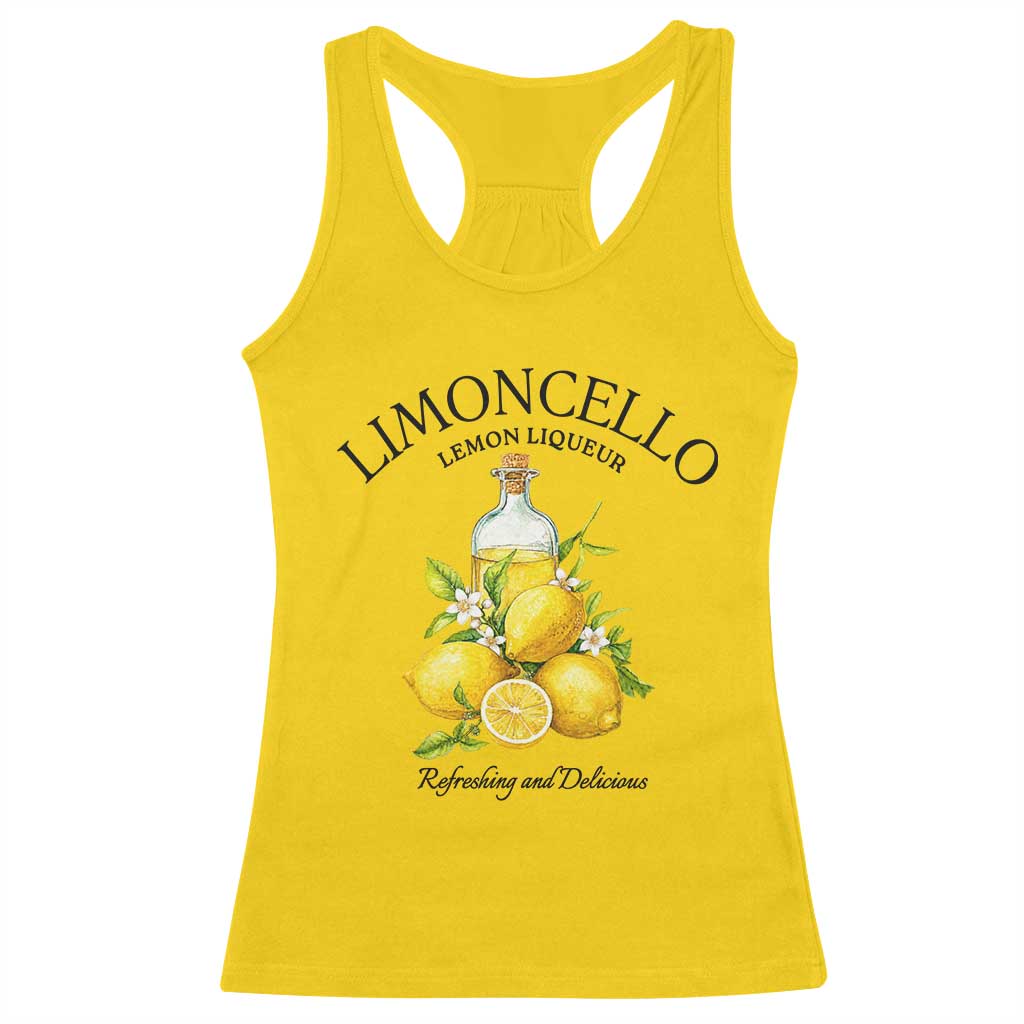Vintage Limoncello Lemon Liqueur Racerback Tank Top Italian Summer Letter Fruit Printed Graphic TS10 Daisy Print Your Wear