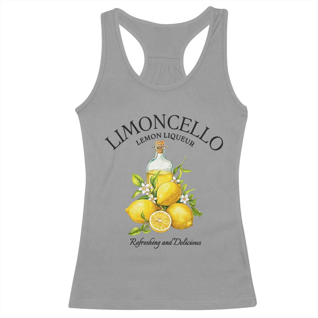 Vintage Limoncello Lemon Liqueur Racerback Tank Top Italian Summer Letter Fruit Printed Graphic TS10 Sport Gray Print Your Wear
