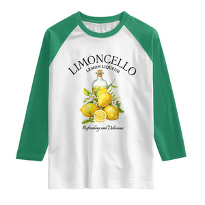 Vintage Limoncello Lemon Liqueur Raglan Shirt Italian Summer Letter Fruit Printed Graphic TS10 White Kelly Green Print Your Wear