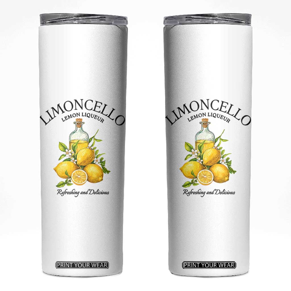 Vintage Limoncello Lemon Liqueur Skinny Tumbler Italian Summer Letter Fruit Printed Graphic TS10 White Print Your Wear