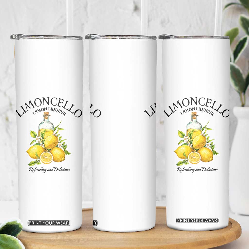 Vintage Limoncello Lemon Liqueur Skinny Tumbler Italian Summer Letter Fruit Printed Graphic TS10 Print Your Wear