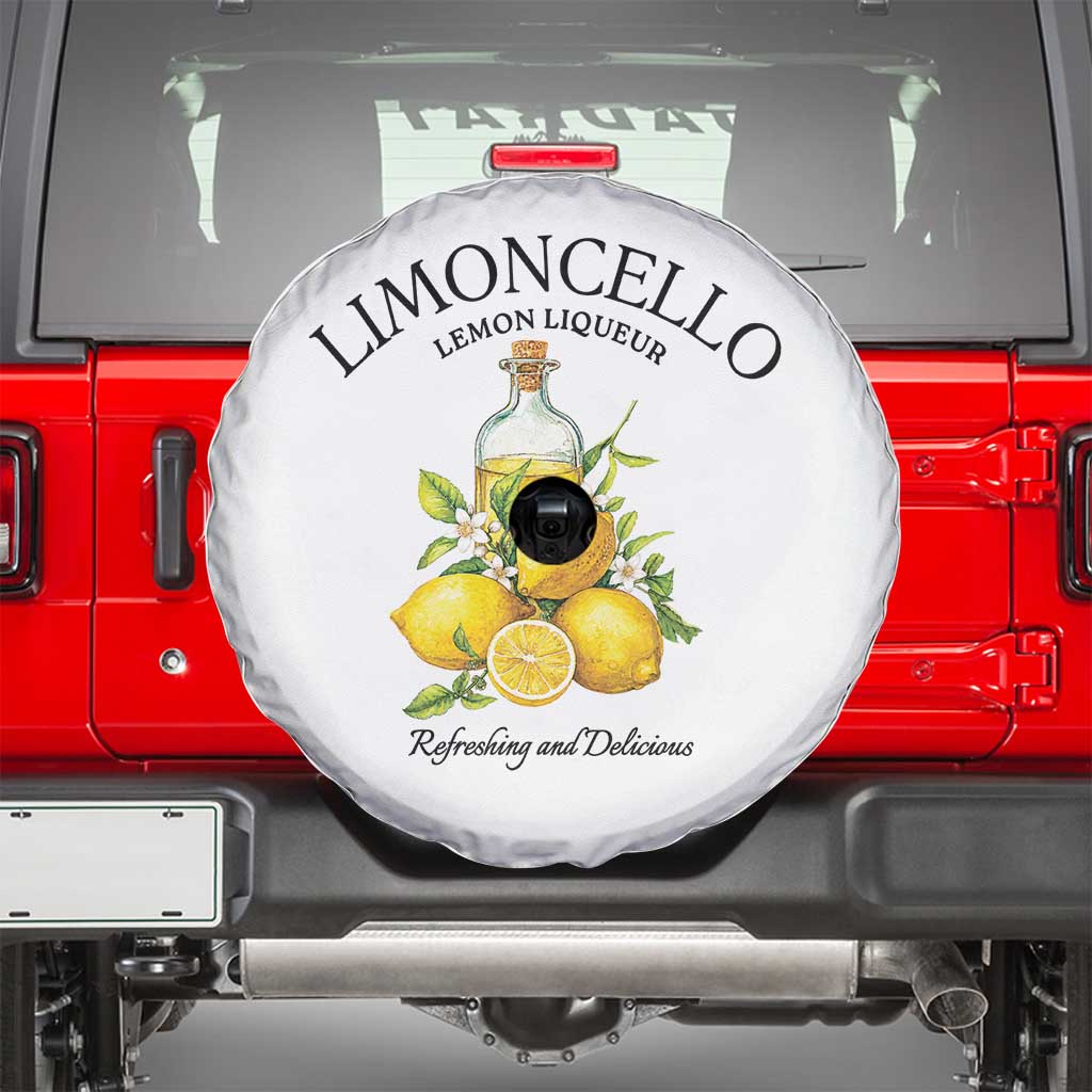 Vintage Limoncello Lemon Liqueur Spare Tire Cover Italian Summer Letter Fruit Printed Graphic TS10 White Print Your Wear
