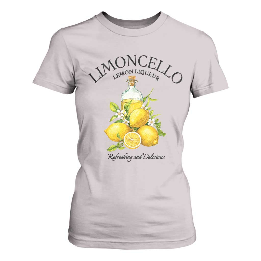 Vintage Limoncello Lemon Liqueur T Shirt For Women Italian Summer Letter Fruit Printed Graphic TS10 Ice Gray Print Your Wear
