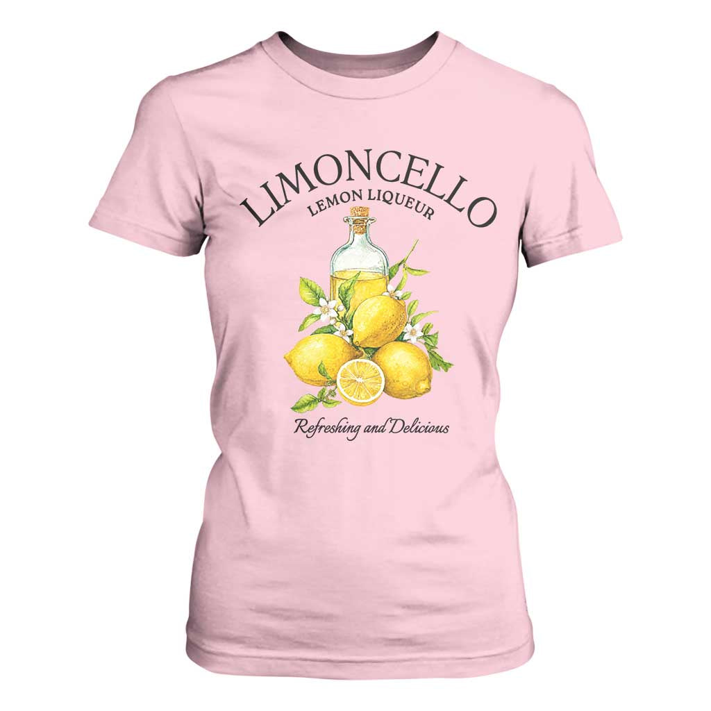 Vintage Limoncello Lemon Liqueur T Shirt For Women Italian Summer Letter Fruit Printed Graphic TS10 Light Pink Print Your Wear