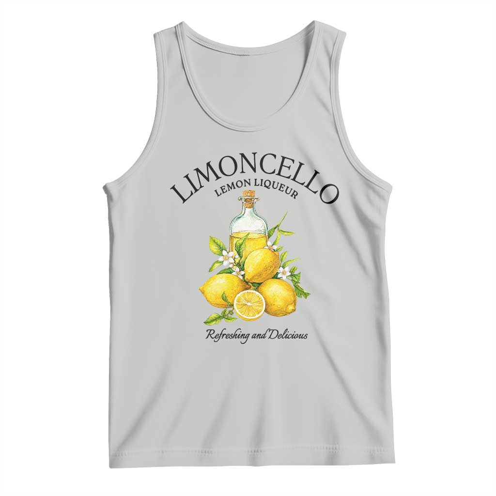 Vintage Limoncello Lemon Liqueur Tank Top Italian Summer Letter Fruit Printed Graphic TS10 Ash Print Your Wear