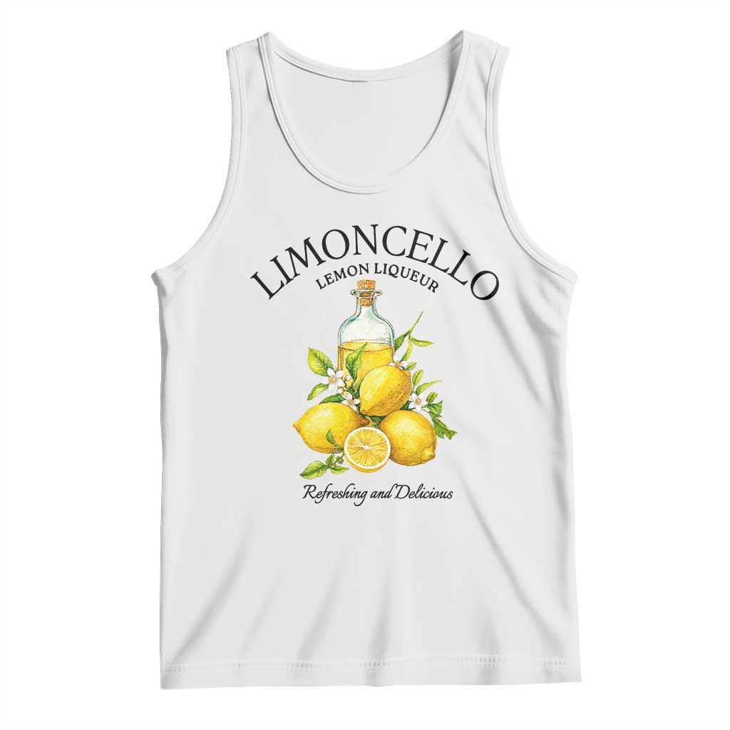 Vintage Limoncello Lemon Liqueur Tank Top Italian Summer Letter Fruit Printed Graphic TS10 White Print Your Wear
