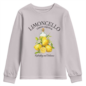 Vintage Limoncello Lemon Liqueur Youth Sweatshirt Italian Summer Letter Fruit Printed Graphic TS10 Ice Gray Print Your Wear