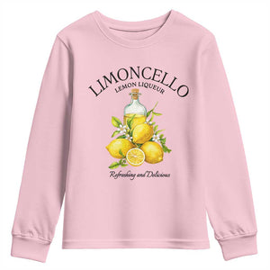 Vintage Limoncello Lemon Liqueur Youth Sweatshirt Italian Summer Letter Fruit Printed Graphic TS10 Light Pink Print Your Wear