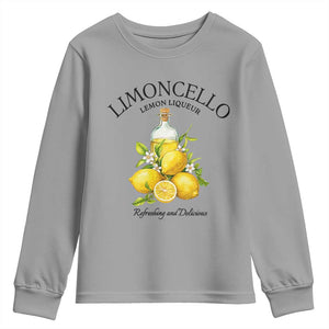 Vintage Limoncello Lemon Liqueur Youth Sweatshirt Italian Summer Letter Fruit Printed Graphic TS10 Sport Gray Print Your Wear