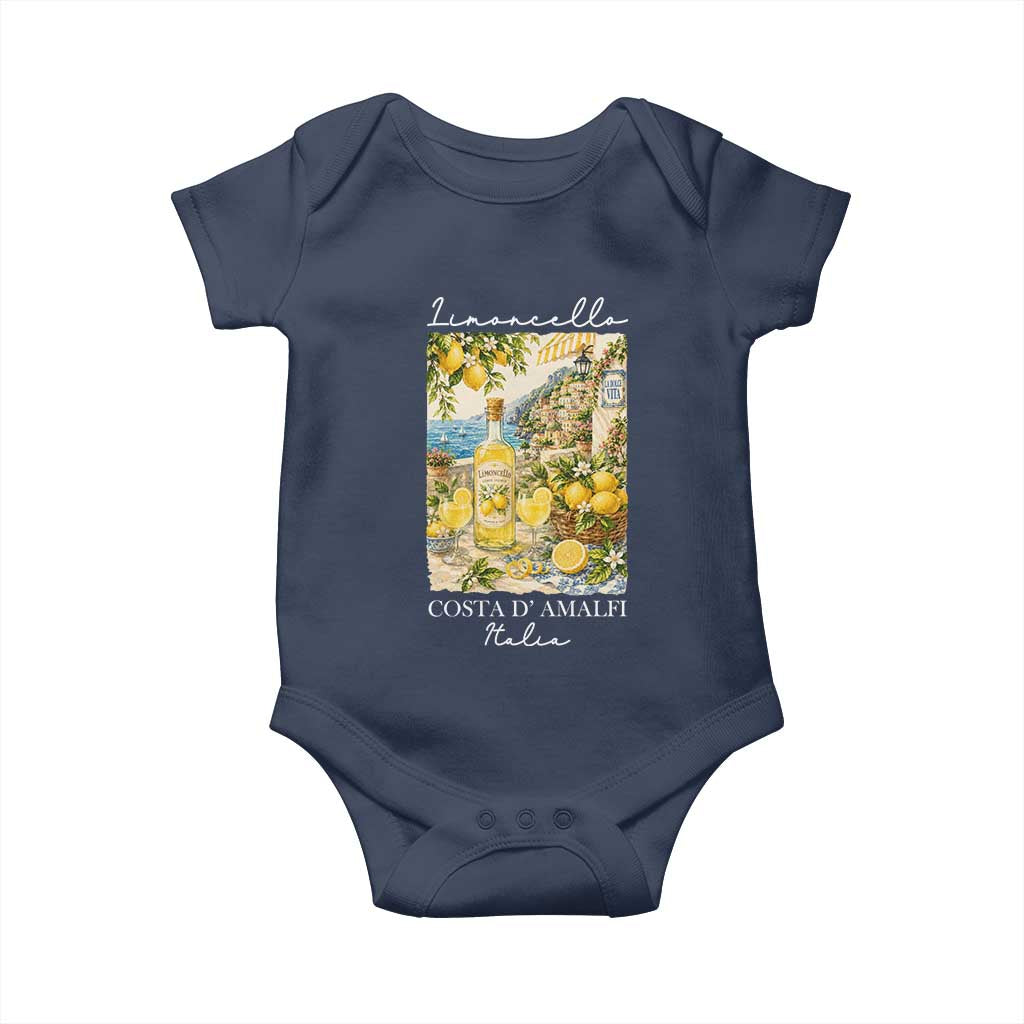 Limoncello Amalfi Coast Baby Onesie Lemon Lover Italian Summer Fruit TS10 Navy Print Your Wear