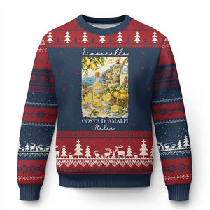 Limoncello Amalfi Coast Ugly Christmas Sweater Lemon Lover Italian Summer Fruit TS10 Navy Red Print Your Wear