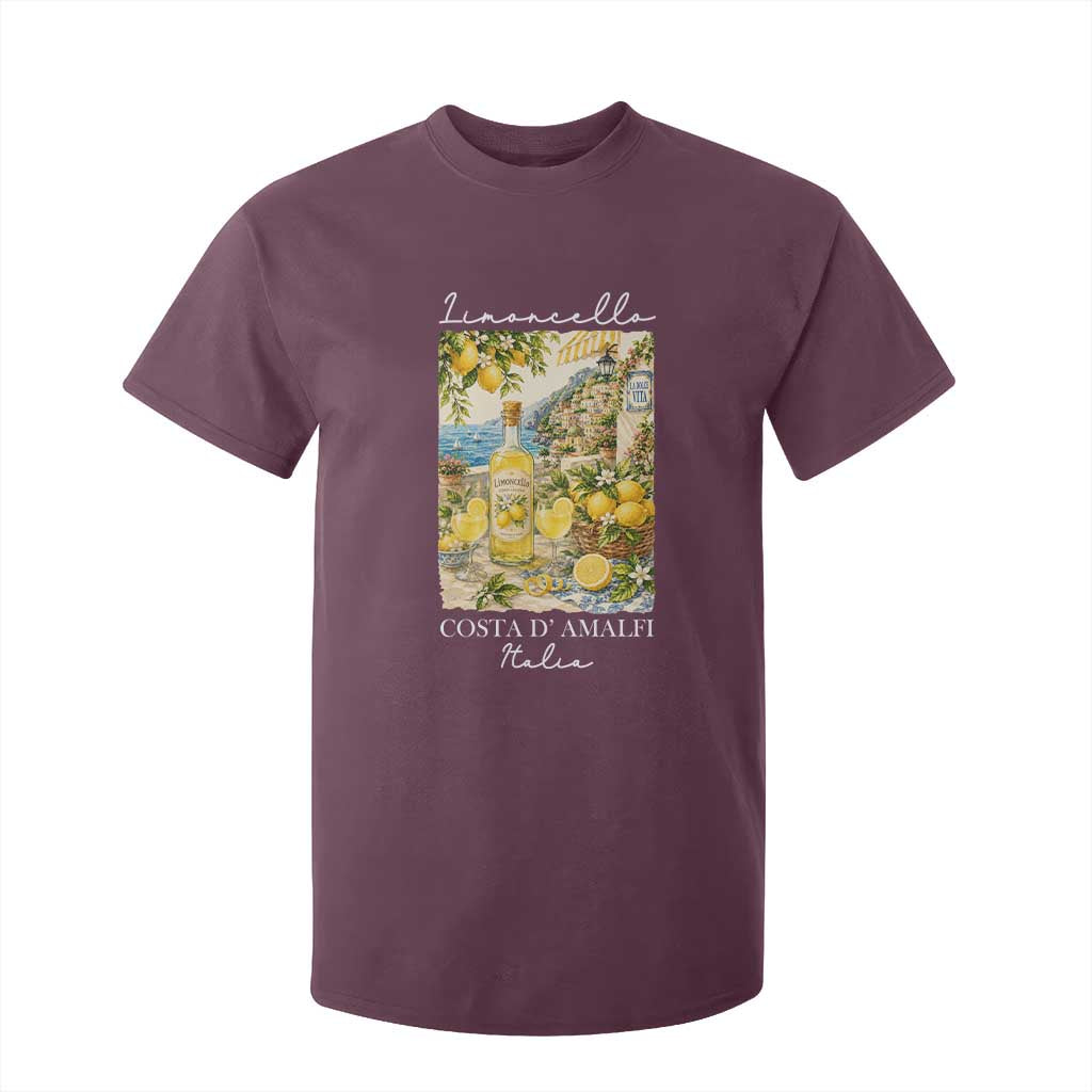 Limoncello Amalfi Coast T Shirt For Kid Lemon Lover Italian Summer Fruit TS10 Maroon Print Your Wear