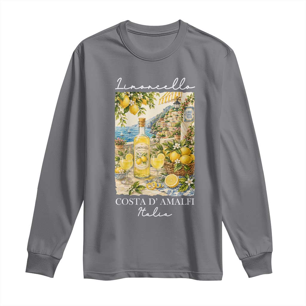 Limoncello Amalfi Coast Long Sleeve Shirt Lemon Lover Italian Summer Fruit TS10 Charcoal Print Your Wear