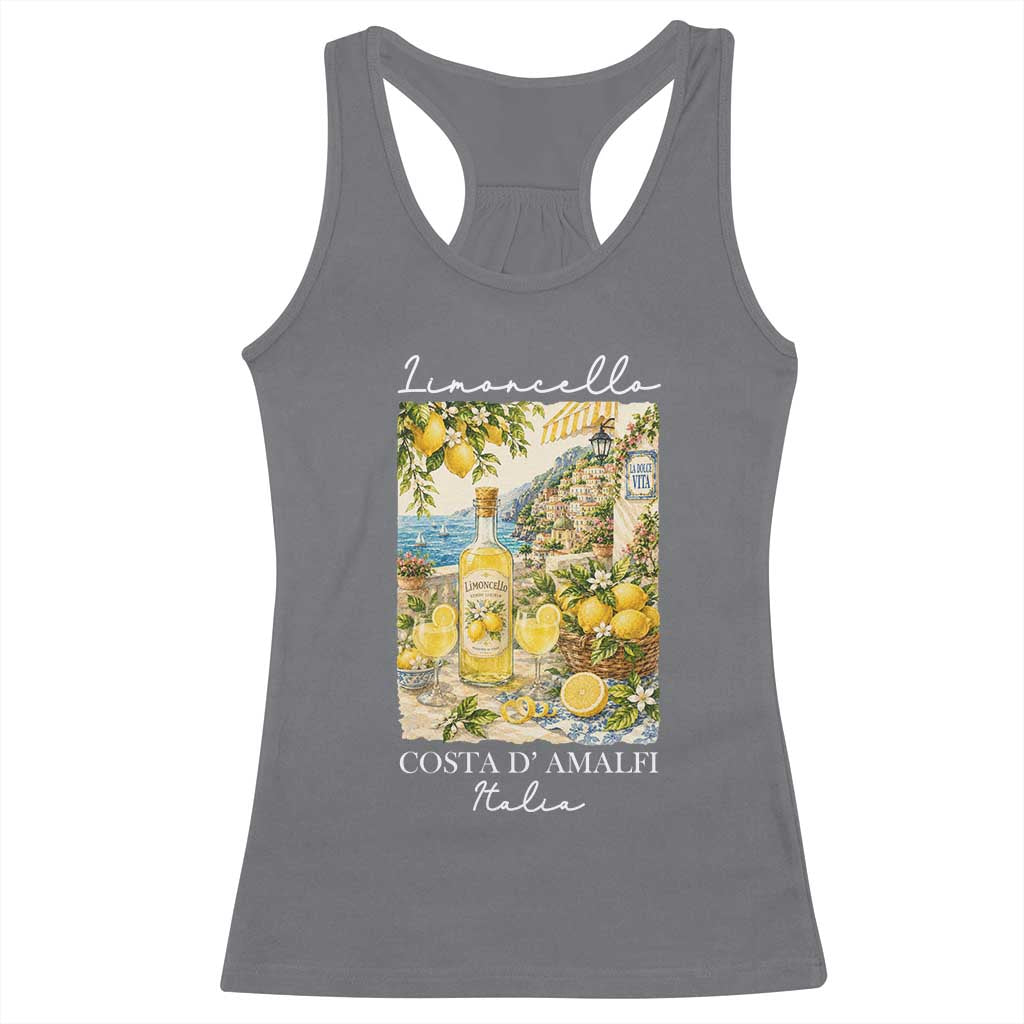 Limoncello Amalfi Coast Racerback Tank Top Lemon Lover Italian Summer Fruit TS10 Charcoal Print Your Wear