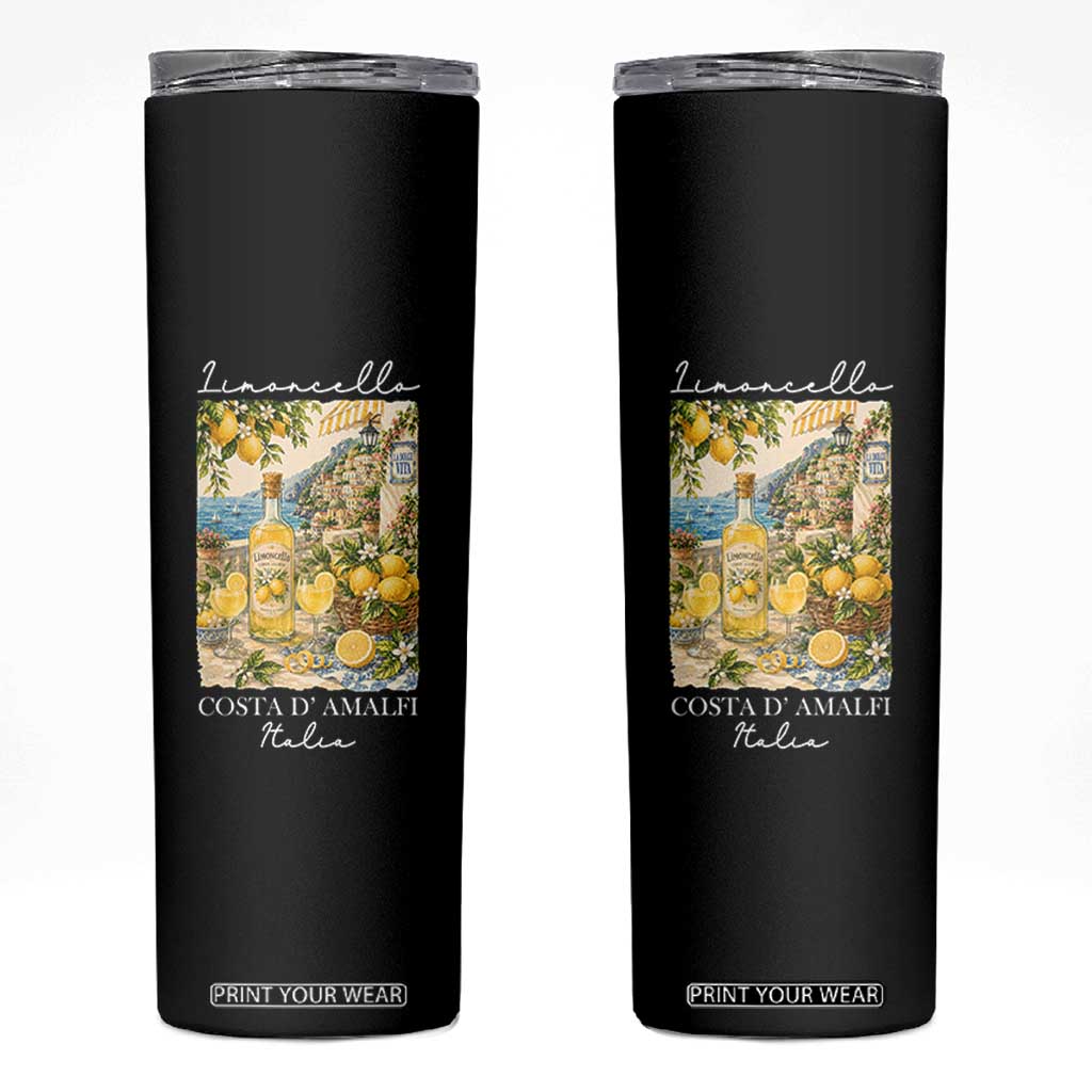 Limoncello Amalfi Coast Skinny Tumbler Lemon Lover Italian Summer Fruit TS10 Black Print Your Wear