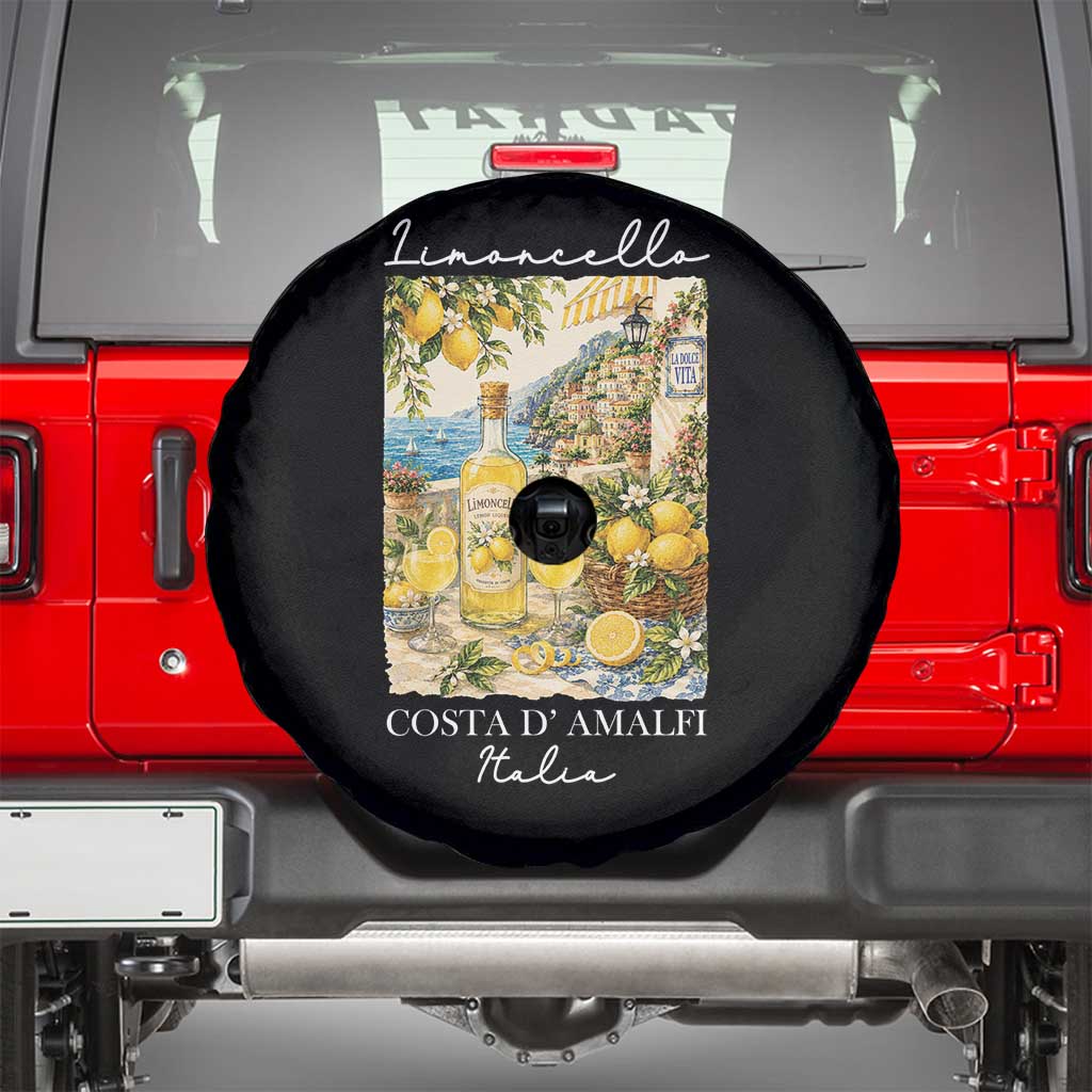 Limoncello Amalfi Coast Spare Tire Cover Lemon Lover Italian Summer Fruit TS10 Black Print Your Wear