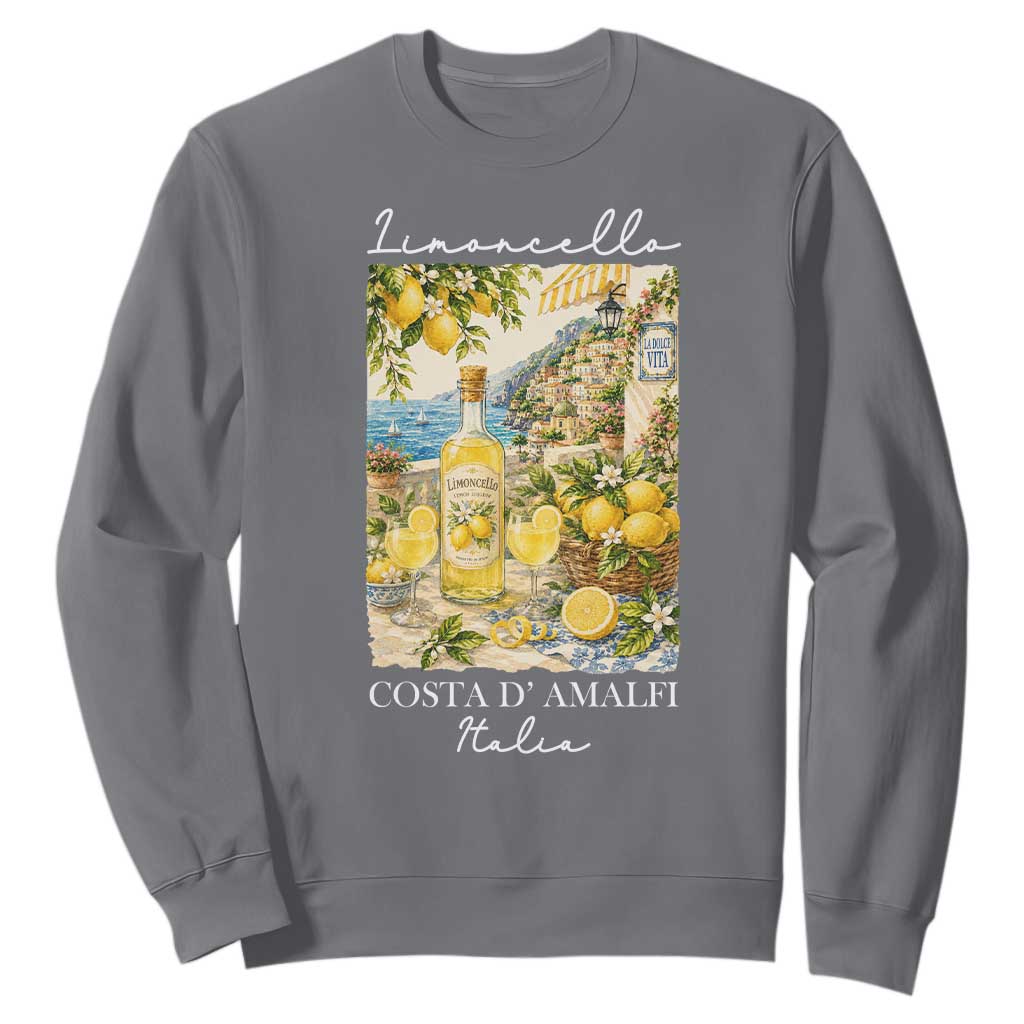 Limoncello Amalfi Coast Sweatshirt Lemon Lover Italian Summer Fruit TS10 Charcoal Print Your Wear