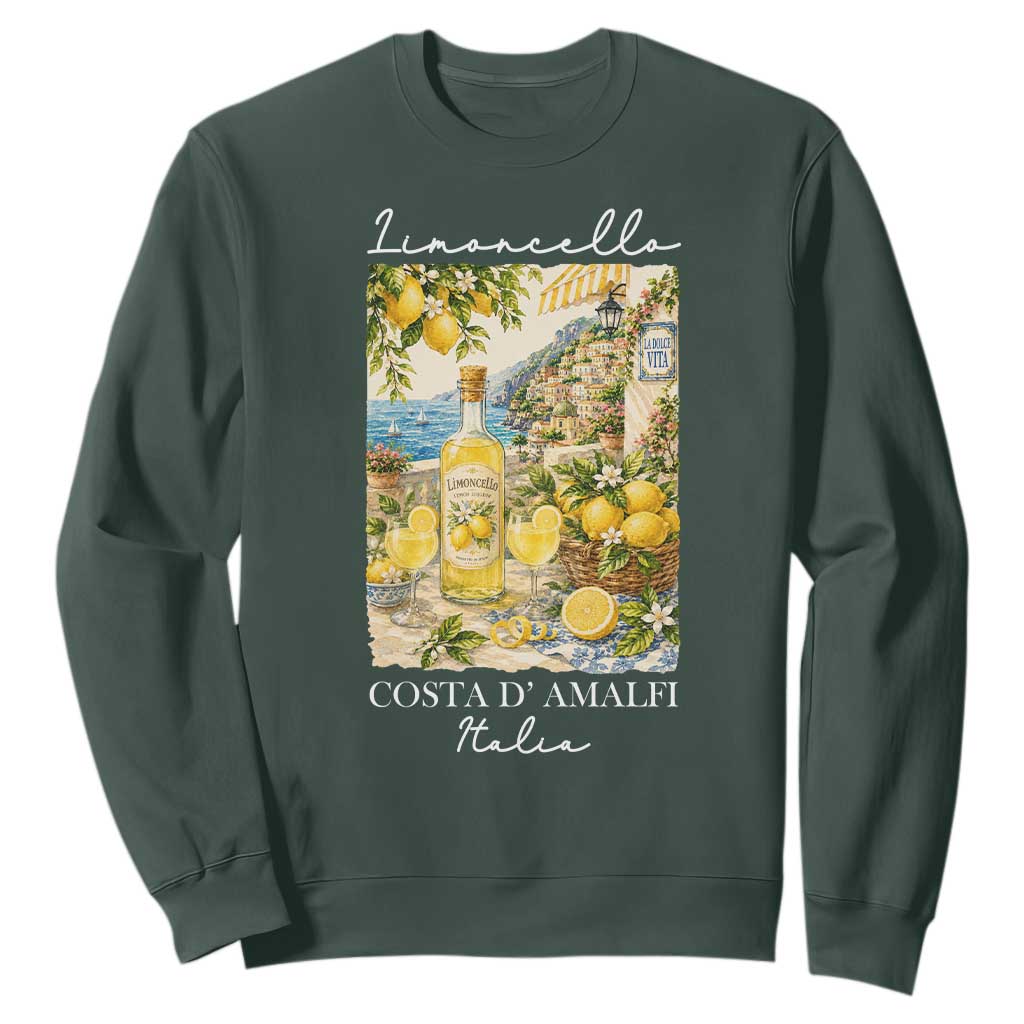 Limoncello Amalfi Coast Sweatshirt Lemon Lover Italian Summer Fruit TS10 Dark Forest Green Print Your Wear
