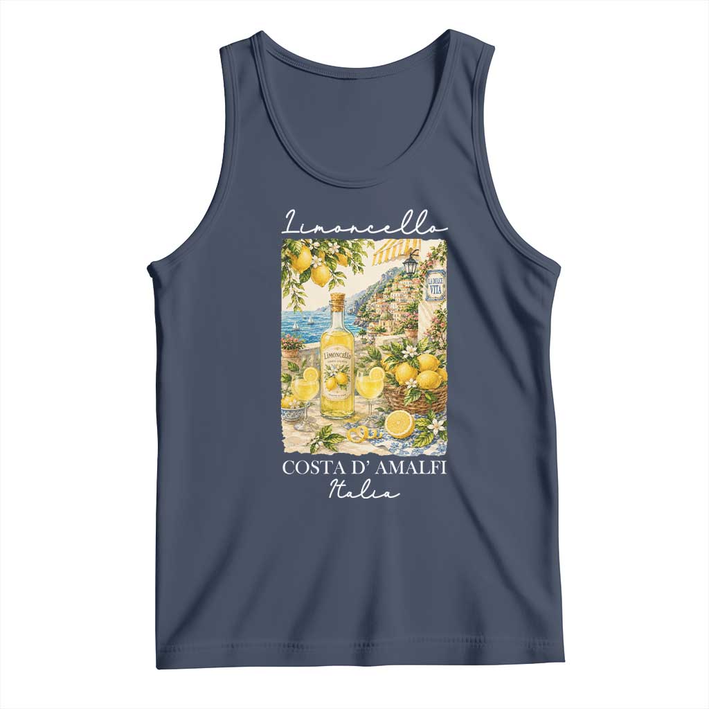 Limoncello Amalfi Coast Tank Top Lemon Lover Italian Summer Fruit TS10 Navy Print Your Wear