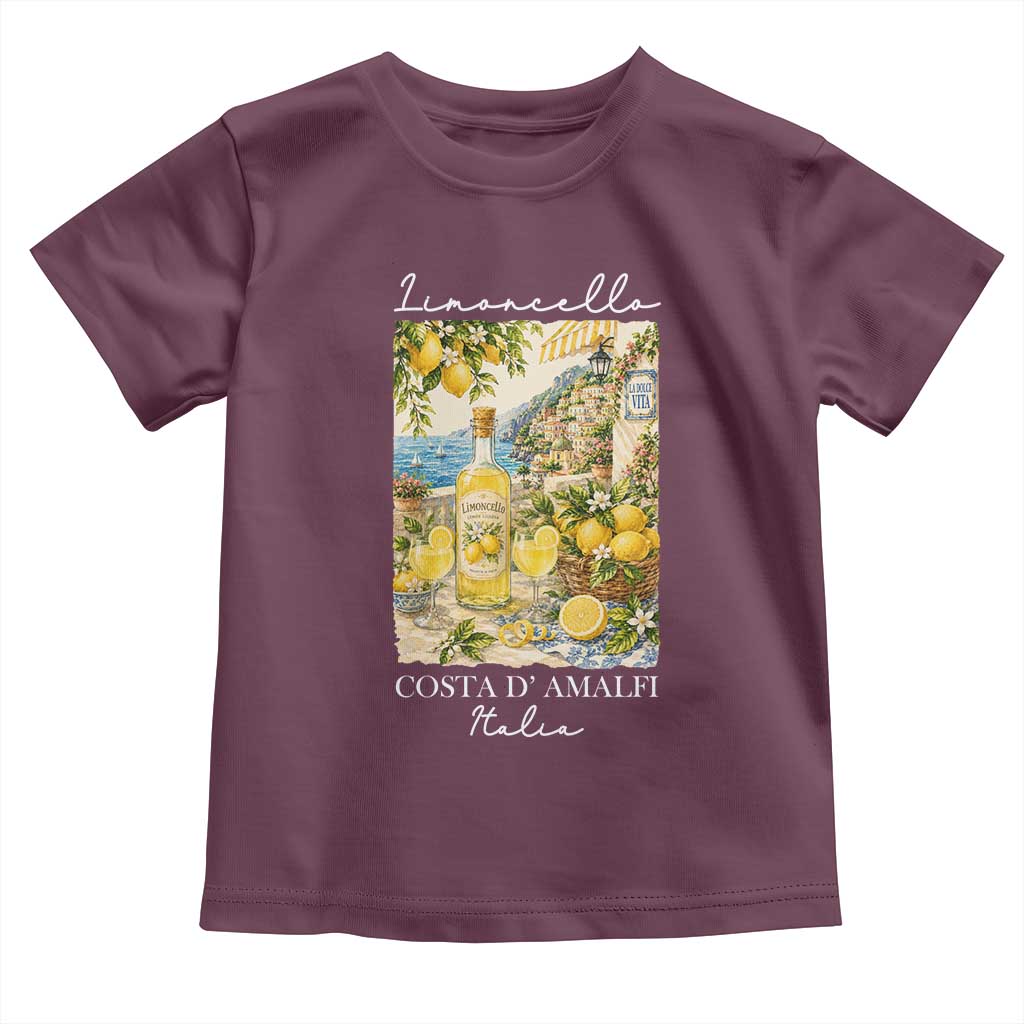 Limoncello Amalfi Coast Toddler T Shirt Lemon Lover Italian Summer Fruit TS10 Maroon Print Your Wear
