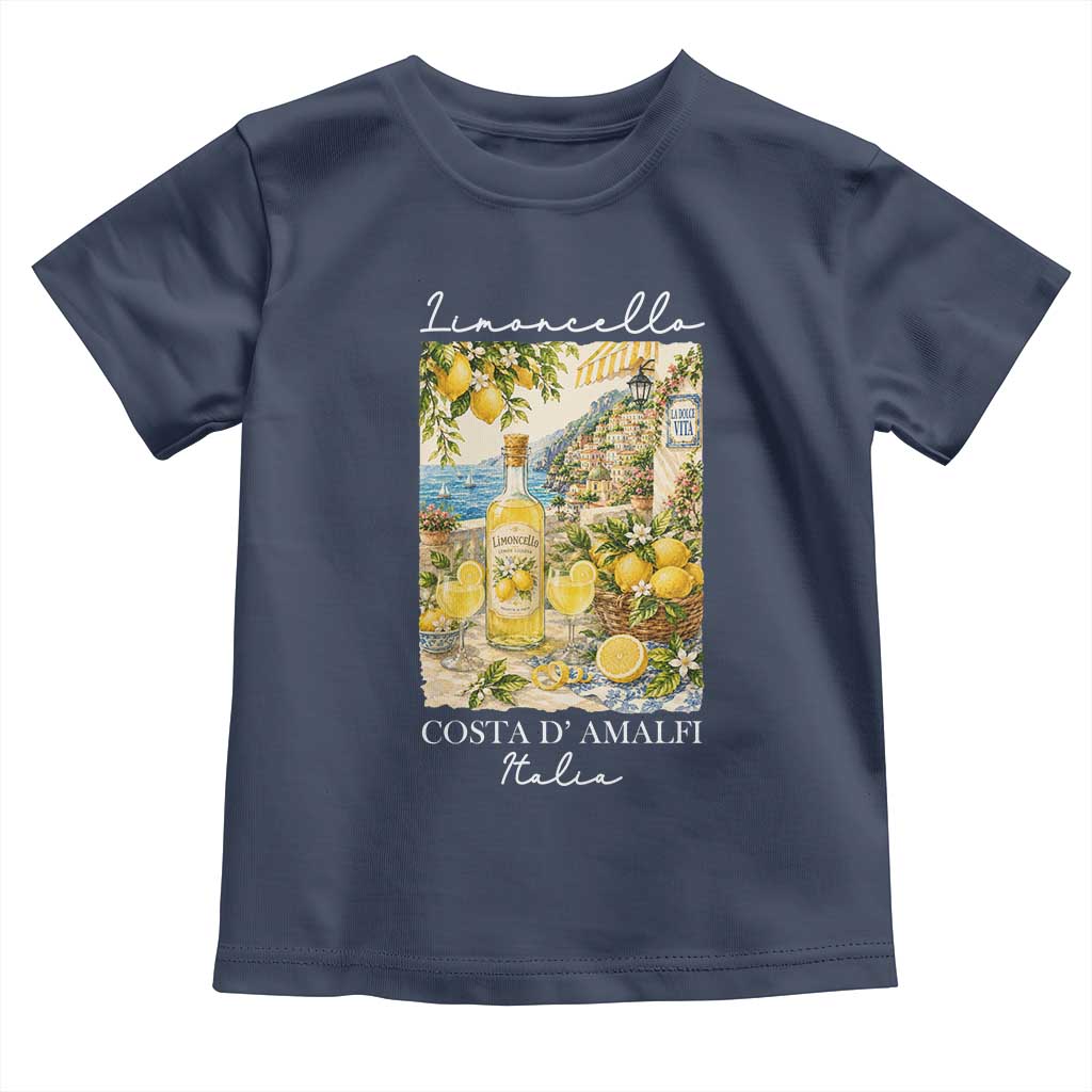 Limoncello Amalfi Coast Toddler T Shirt Lemon Lover Italian Summer Fruit TS10 Navy Print Your Wear