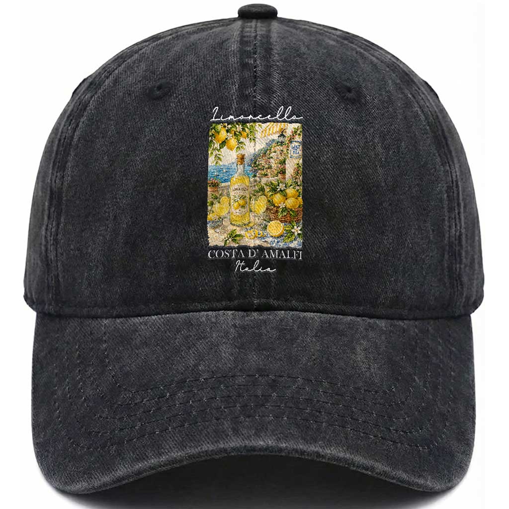 Limoncello Amalfi Coast Washed Cotton Baseball Cap Lemon Lover Italian Summer Fruit