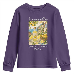 Limoncello Amalfi Coast Youth Sweatshirt Lemon Lover Italian Summer Fruit TS10 Purple Print Your Wear