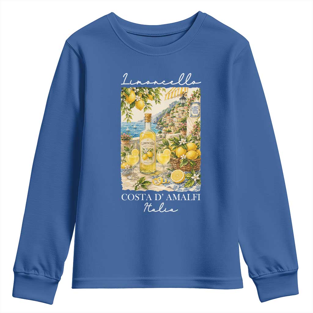 Limoncello Amalfi Coast Youth Sweatshirt Lemon Lover Italian Summer Fruit TS10 Royal Blue Print Your Wear
