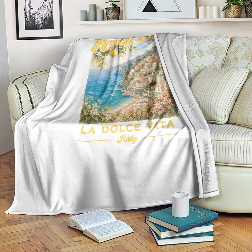 Amalfi Coast La Dolce Vita Italy Throw Blanket Vintage Summer Amalfi Coast TS10 Print Your Wear