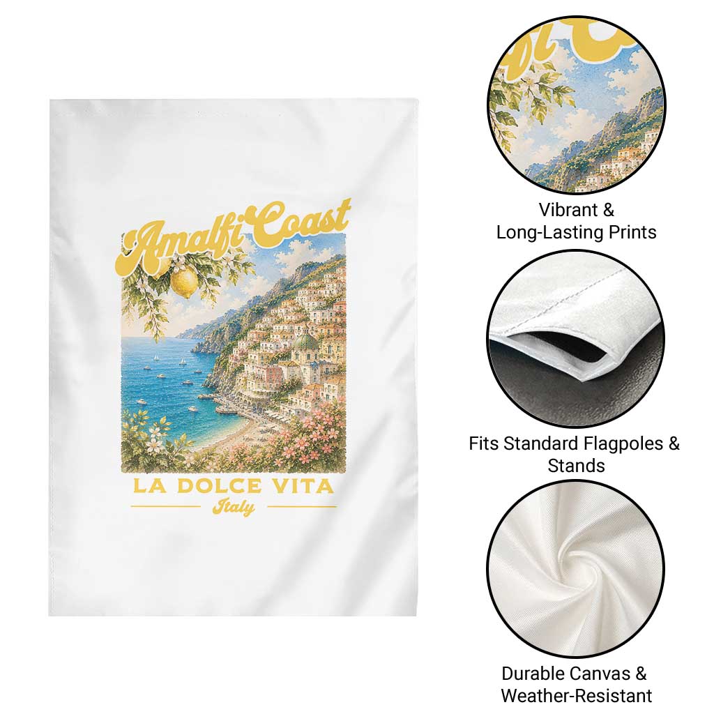 Amalfi Coast La Dolce Vita Italy Garden Flag Vintage Summer Amalfi Coast TS10 Print Your Wear