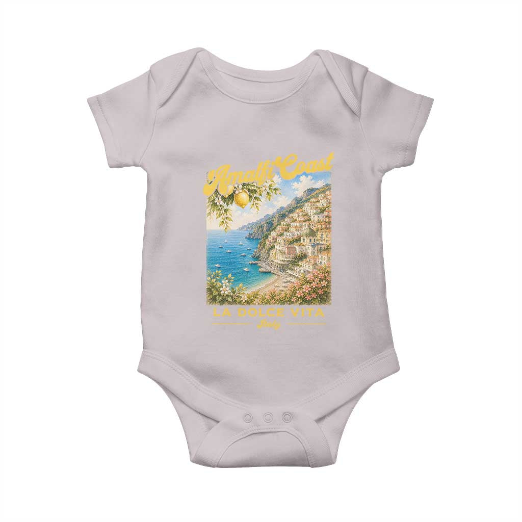 Amalfi Coast La Dolce Vita Italy Baby Onesie Vintage Summer Amalfi Coast TS10 Ice Gray Print Your Wear