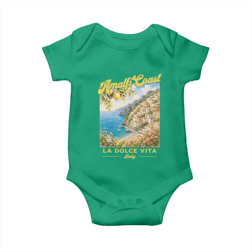 Amalfi Coast La Dolce Vita Italy Baby Onesie Vintage Summer Amalfi Coast TS10 Irish Green Print Your Wear