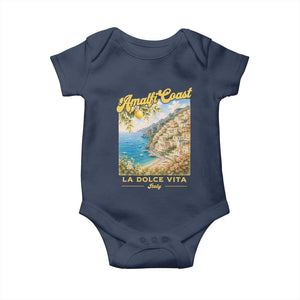 Amalfi Coast La Dolce Vita Italy Baby Onesie Vintage Summer Amalfi Coast TS10 Navy Print Your Wear
