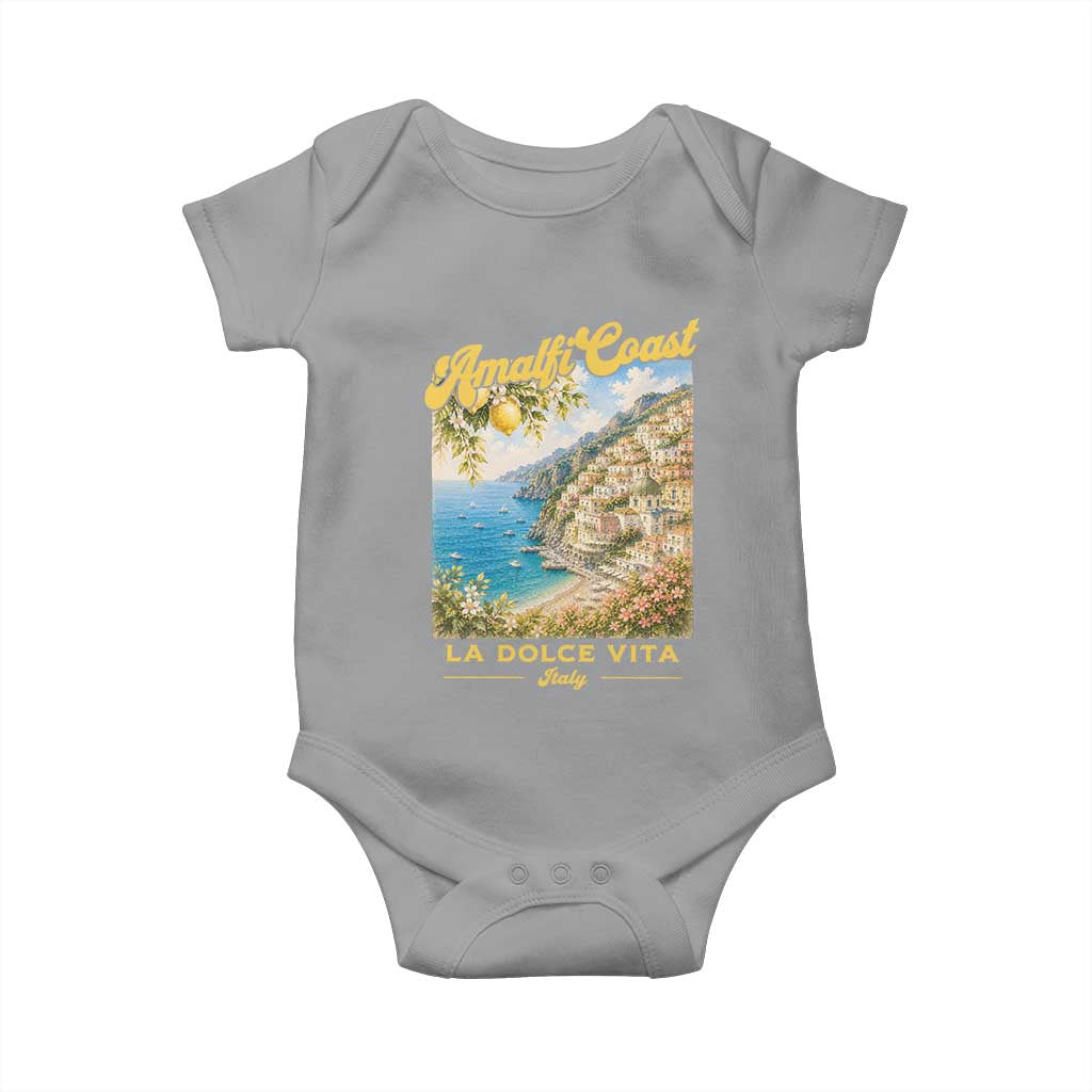 Amalfi Coast La Dolce Vita Italy Baby Onesie Vintage Summer Amalfi Coast TS10 Sport Gray Print Your Wear