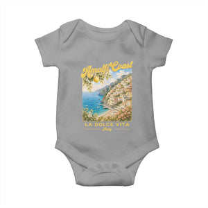 Amalfi Coast La Dolce Vita Italy Baby Onesie Vintage Summer Amalfi Coast TS10 Sport Gray Print Your Wear