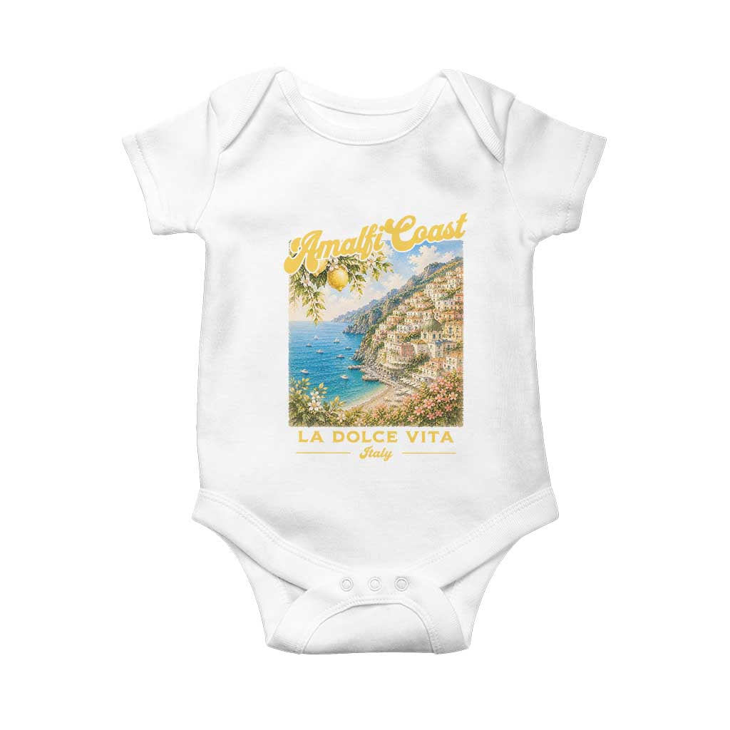Amalfi Coast La Dolce Vita Italy Baby Onesie Vintage Summer Amalfi Coast TS10 White Print Your Wear