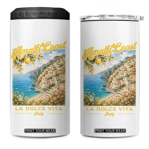 Amalfi Coast La Dolce Vita Italy 4 in 1 Can Cooler Tumbler Vintage Summer Amalfi Coast TS10 One Size: 16 oz White Print Your Wear