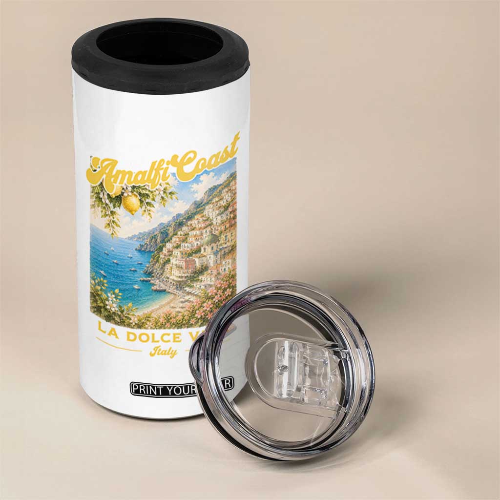 Amalfi Coast La Dolce Vita Italy 4 in 1 Can Cooler Tumbler Vintage Summer Amalfi Coast TS10 Print Your Wear