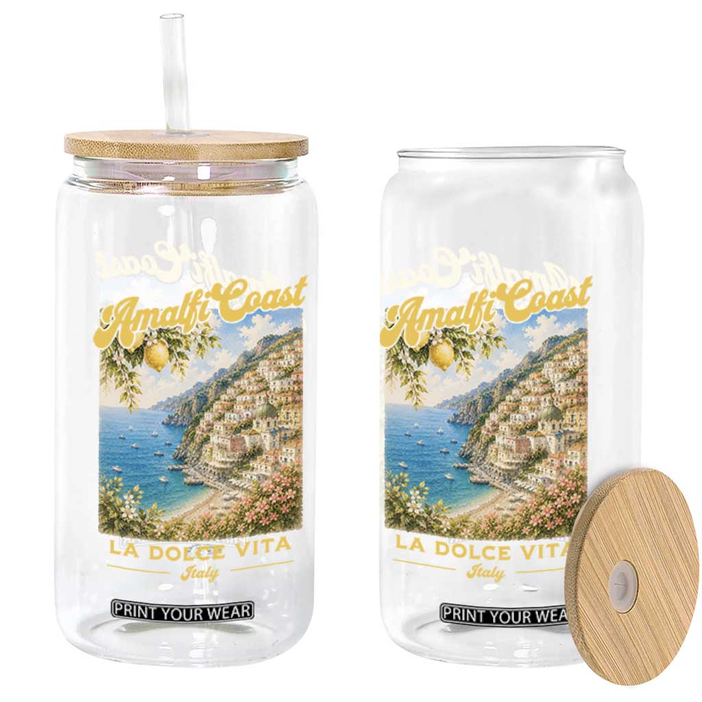 Amalfi Coast La Dolce Vita Italy Glass Can Vintage Summer Amalfi Coast TS10 Print Your Wear