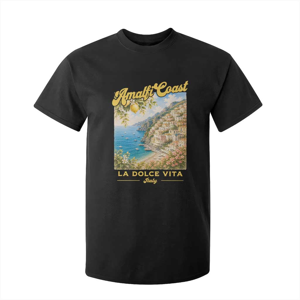 Amalfi Coast La Dolce Vita Italy T Shirt For Kid Vintage Summer Amalfi Coast TS10 Black Print Your Wear